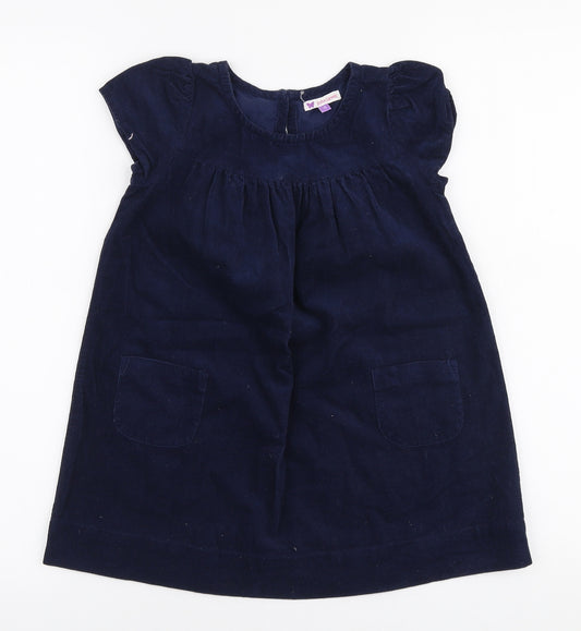 John Lewis Girls Blue  100% Cotton A-Line  Size 4 Years  Round Neck Pullover