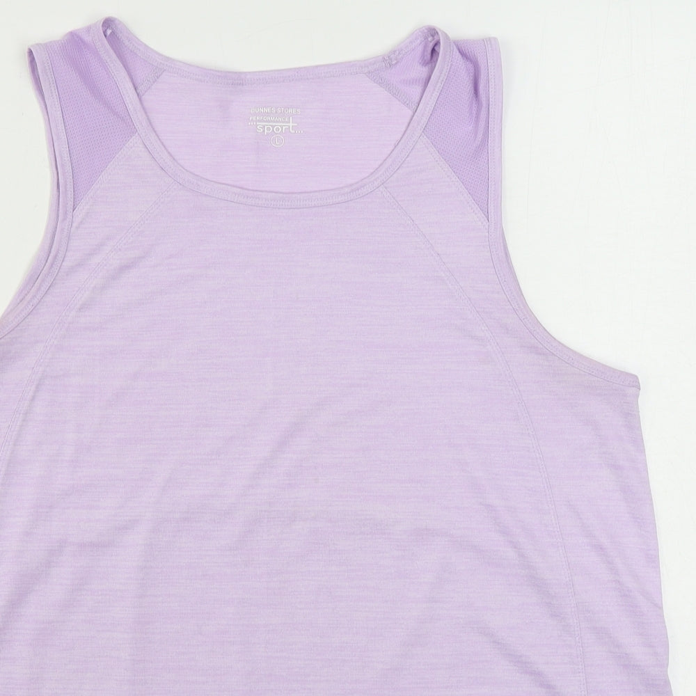 Dunnes Stores Womens Purple  Polyester Basic Tank Size L Scoop Neck Pullover