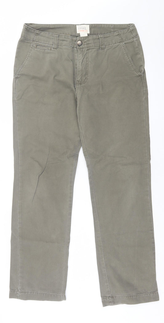 Gap Mens Green  Cotton Chino Trousers Size 32 in L32 in Regular Button