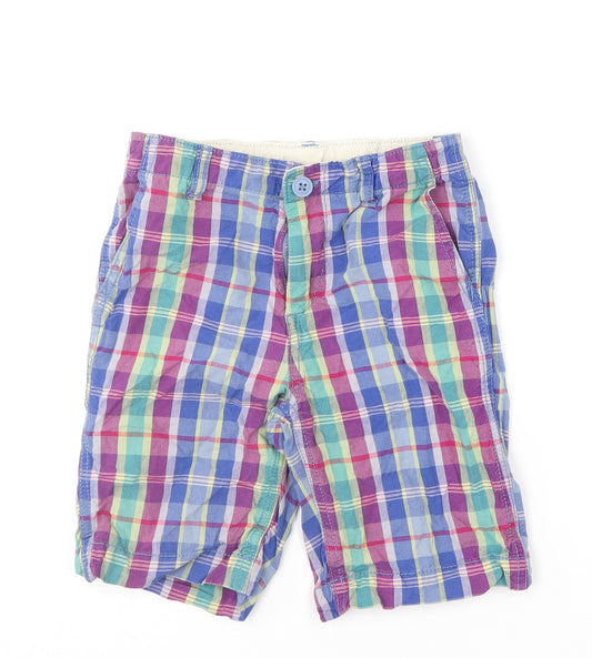 Gap Boys Multicoloured Plaid Cotton Chino Shorts Size 7 Years  Regular