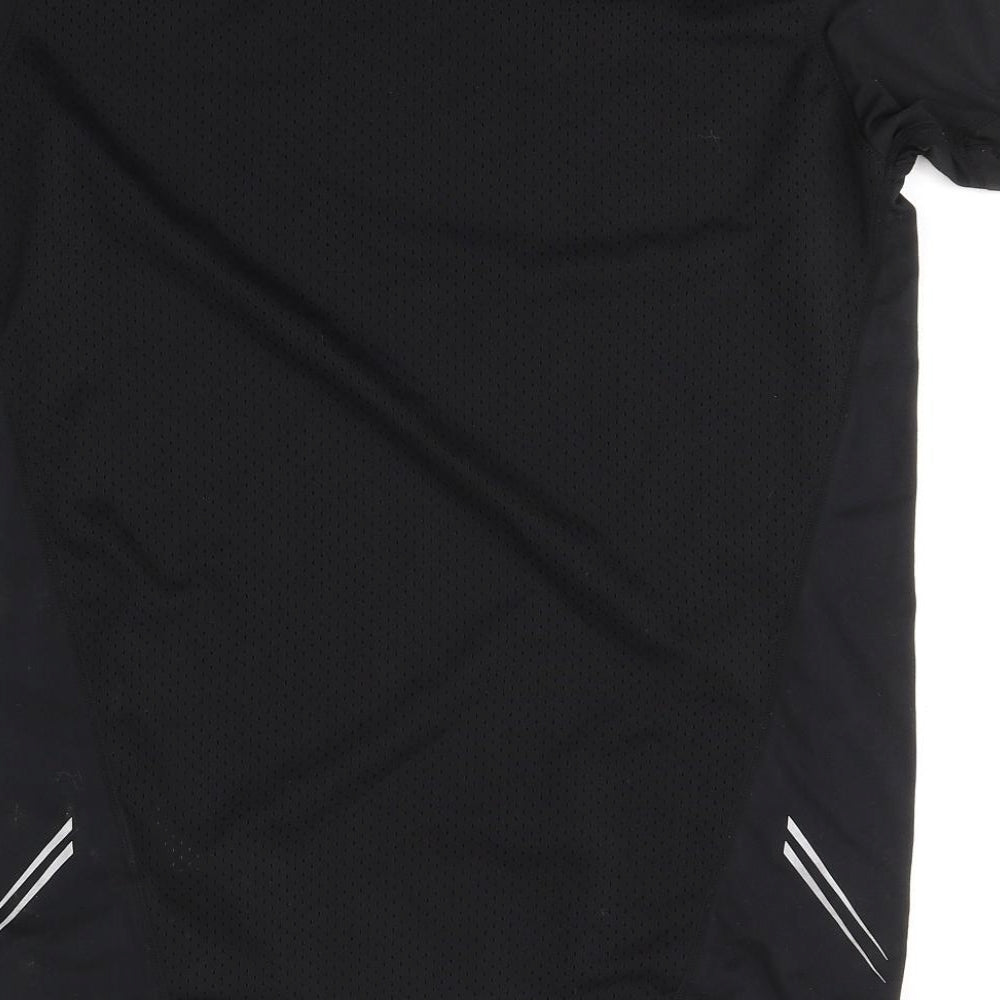 Crivit Mens Black  Polyester Basic T-Shirt Size M Round Neck Pullover