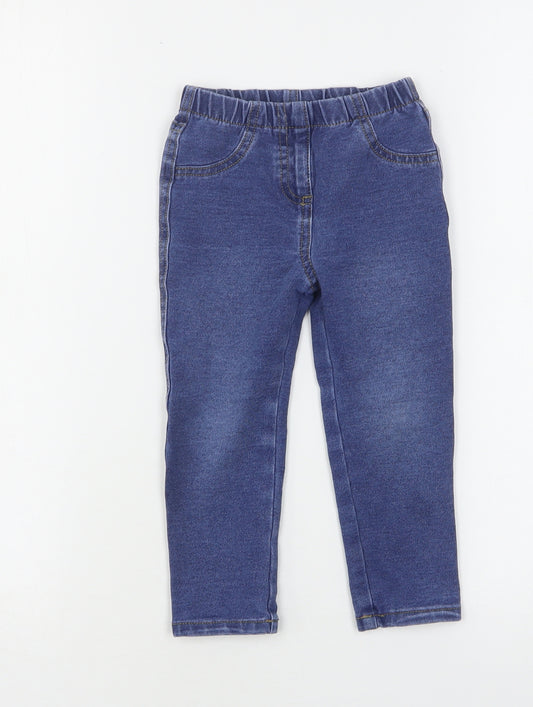 Matalan Girls Blue  Cotton Jegging Jeans Size 2-3 Years  Regular