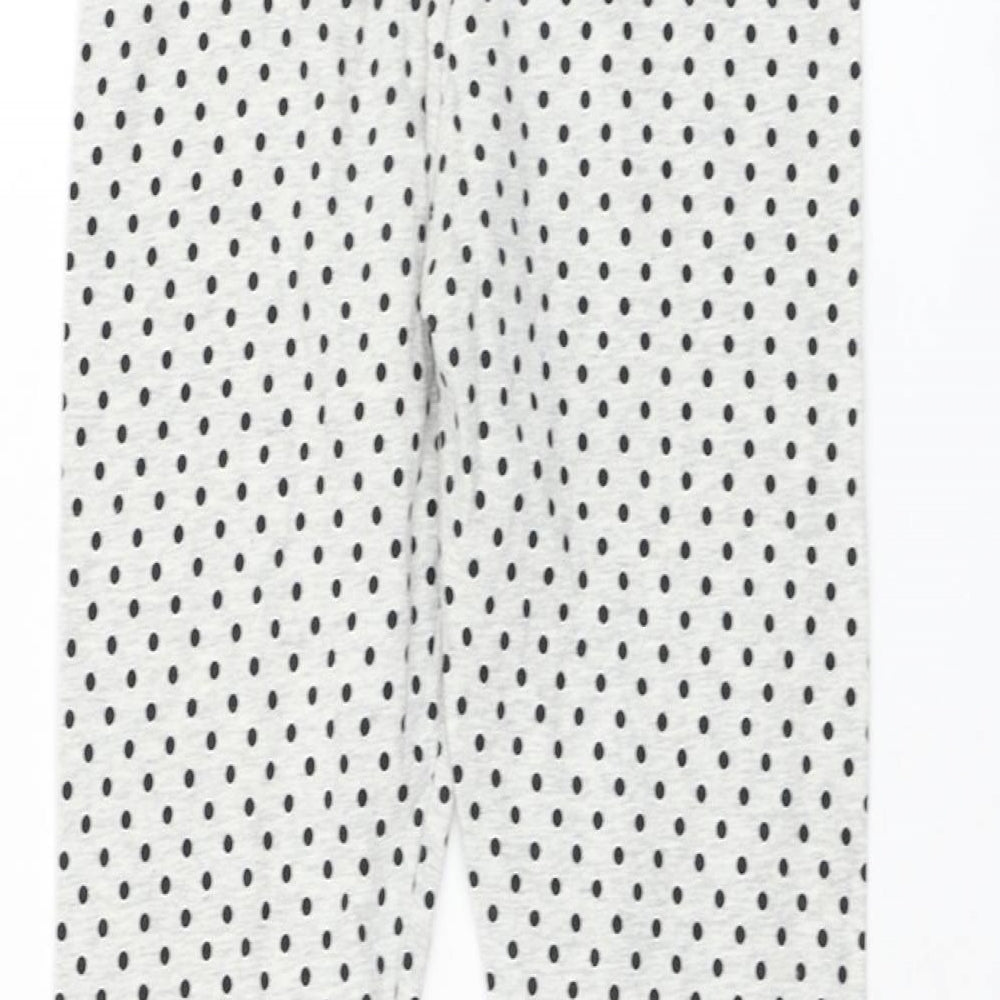 F&F Girls Grey Polka Dot Cotton Jogger Trousers Size 8-9 Years  Regular Pullover - Leggings