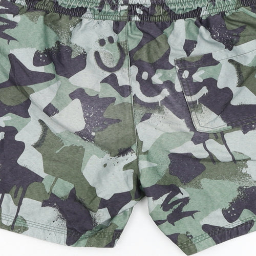 F&F Boys Green Camouflage Polyester Sweat Shorts Size 9-10 Years  Regular