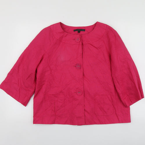 Betty Jackson Womens Pink  Linen Jacket Suit Jacket Size 12