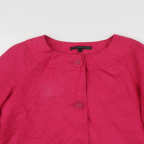 Betty Jackson Womens Pink  Linen Jacket Suit Jacket Size 12