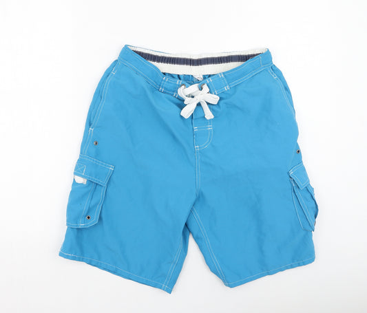 Preworn Mens Blue  Polyester Sweat Shorts Size M L9 in Regular