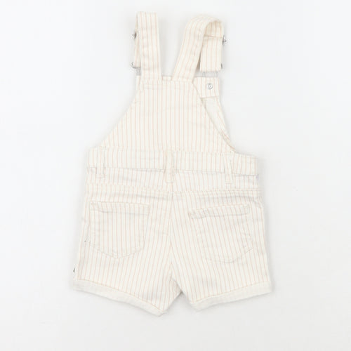 Atmosphere Girls Beige Striped  Dungaree One-Piece Size 6-9 Months