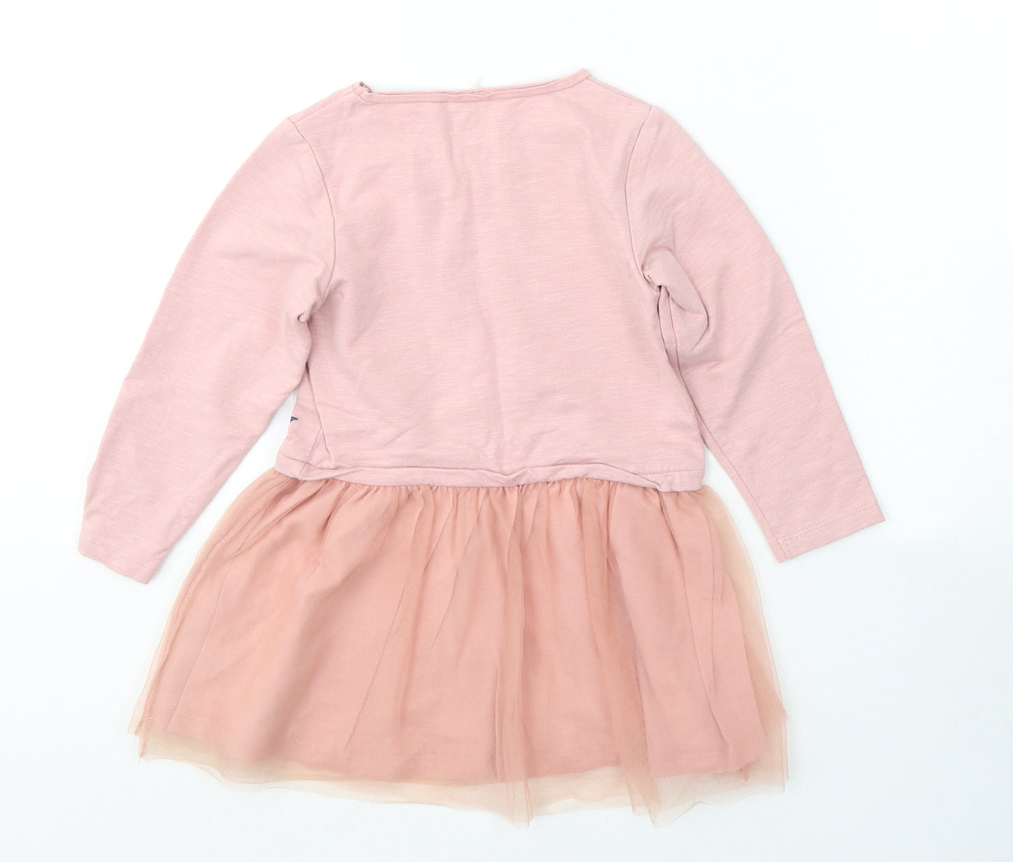 name it Girls Pink  Cotton Fit & Flare  Size 2-3 Years  Round Neck Pullover