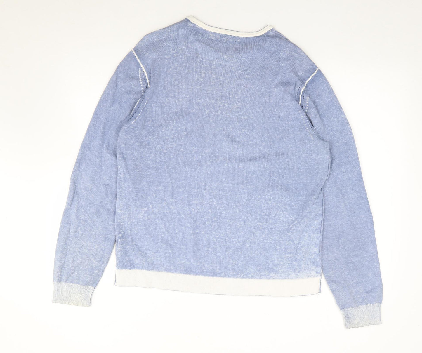 Sonneti Womens Blue Round Neck  100% Cotton Pullover Jumper Size XL