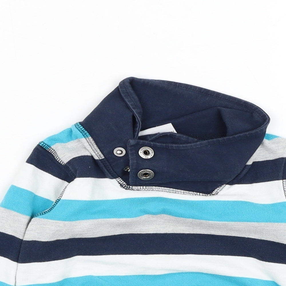 Topomini Boys Blue Striped Cotton Pullover Jumper Size 12-18 Months Pu –  Preworn Ltd