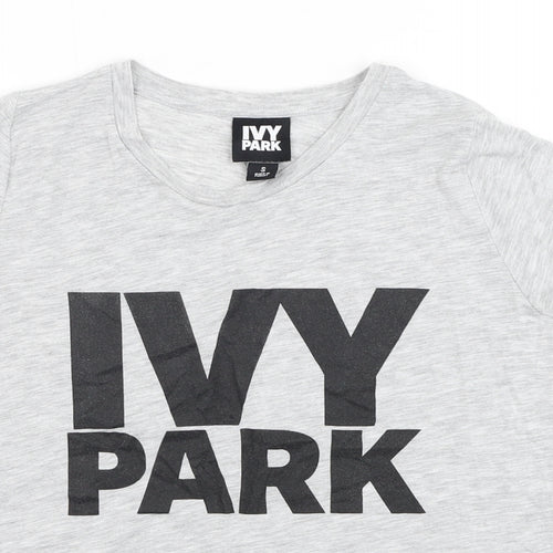 IVY PARK Womens Grey  Polyester Basic T-Shirt Size S Round Neck