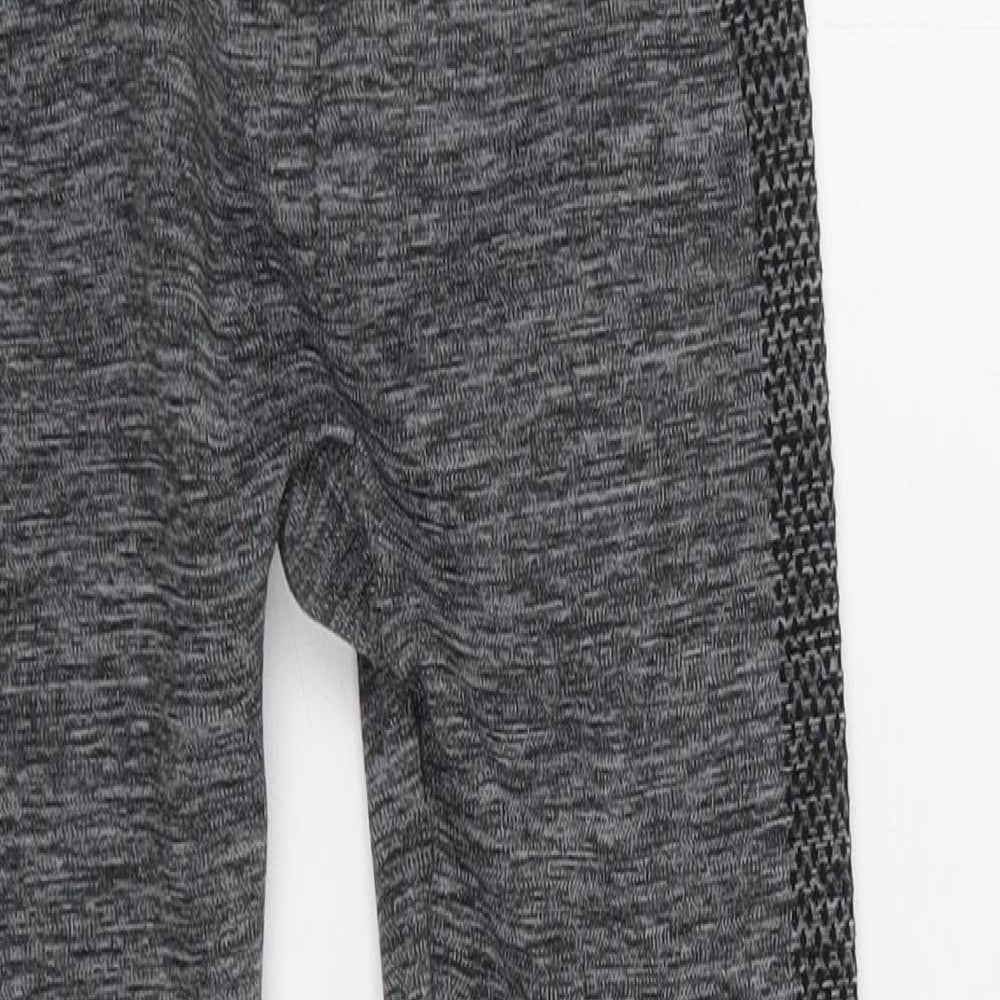 Colours Black & White Womens Grey Geometric Polyester Compression Leggings Size S L24 in Regular