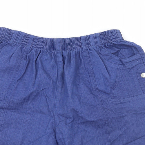 Mundo Womens Blue  Cotton Cut-Off Shorts Size L L7 in Regular