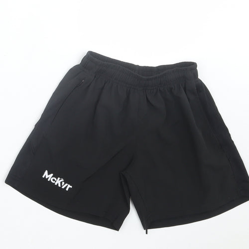 McKvr Boys Black  Polyester Sweat Shorts Size 7-8 Years  Regular Tie