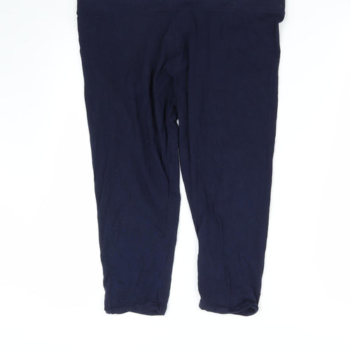 Dunnes Stores Womens Blue  Cotton Cropped Leggings Size L L20 in