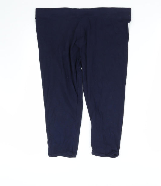Dunnes Stores Womens Blue  Cotton Cropped Leggings Size L L20 in