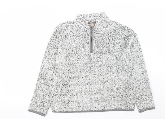 Primark Womens Grey Solid Polyester Top Pyjama Top Size S  Zip - Lounge Top