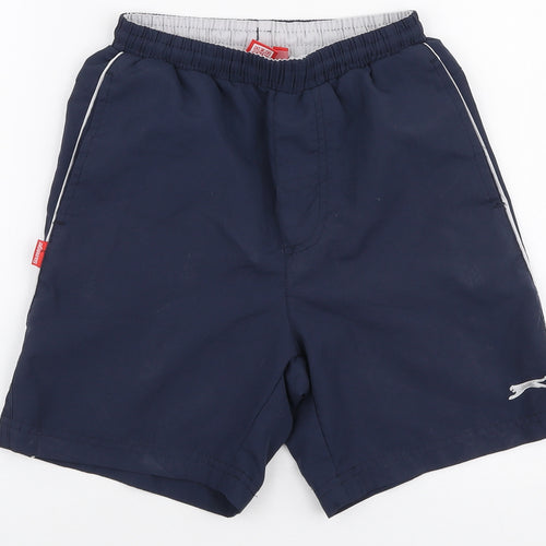 Slazenger Boys Blue  Polyester Sweat Shorts Size 7-8 Years  Relaxed