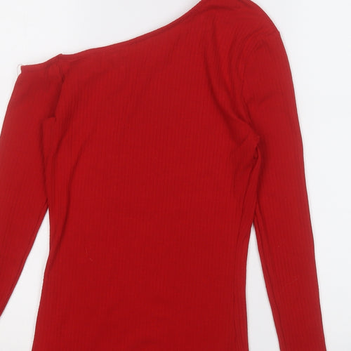 TALLY WEiJL Womens Red Round Neck  Polyester Pullover Jumper Size S