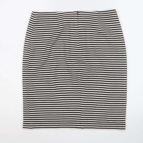 Steilmann Womens White Striped Acetate A-Line Skirt Size 14