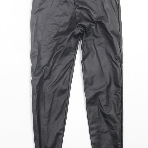 TU Girls Black  Polyurethane Capri Trousers Size 7 Years  Regular Pullover - Wet Look