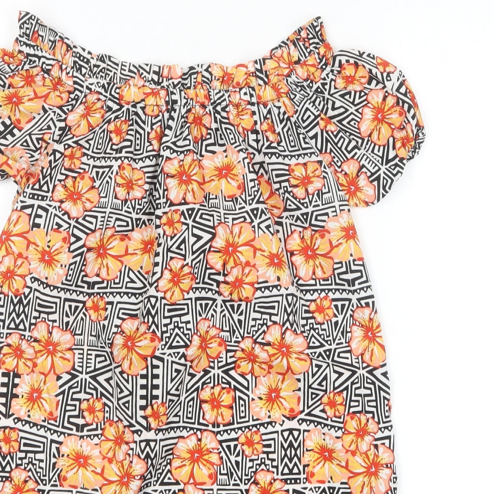 Primark Girls Multicoloured Floral Polyester Shift  Size 8-9 Years  Off the Shoulder