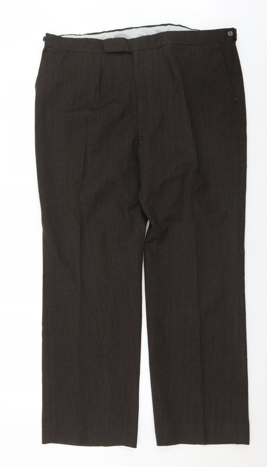 Preworn Mens Brown  Polyester Trousers  Size 40 in L31 in Regular Button