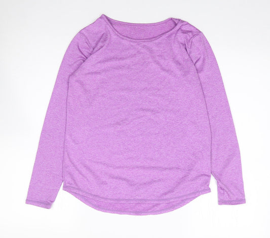 Dunnes Womens Purple  Polyester Jersey T-Shirt Size S Round Neck Pullover