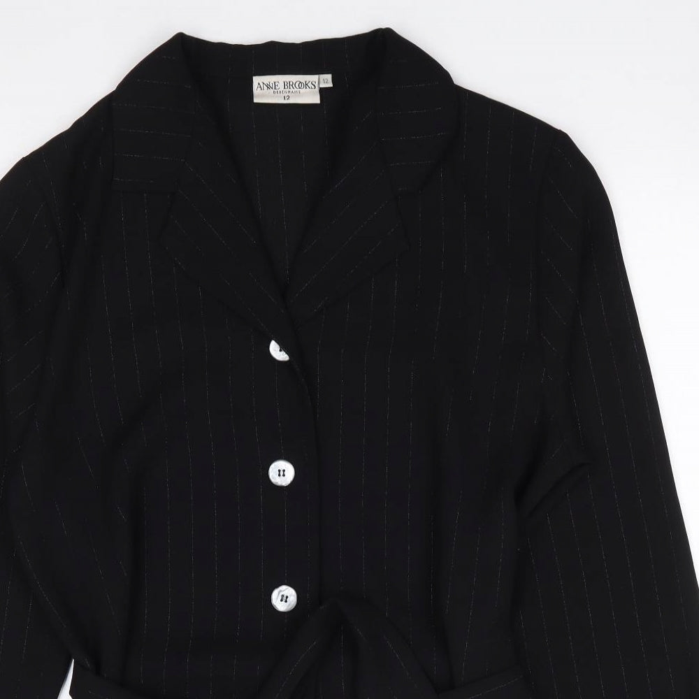 Anne Brooks Womens Black   Jacket  Size 12  Button