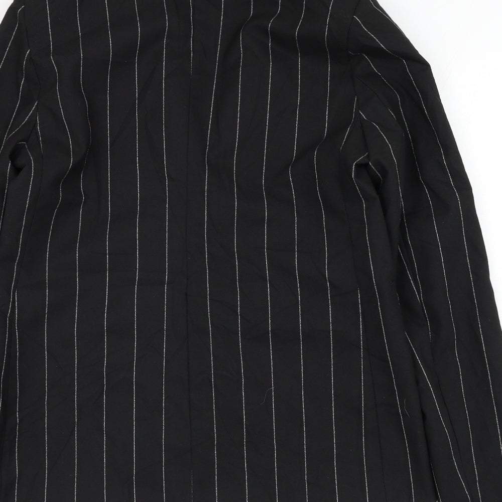 James Lakeland Womens Black Striped  Jacket Blazer Size 10  Button