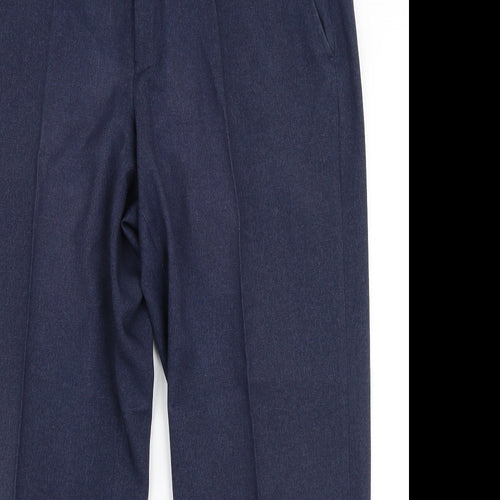 Dunnes Stores Mens Blue  Polyester Trousers  Size 36 in L29 in Regular Zip
