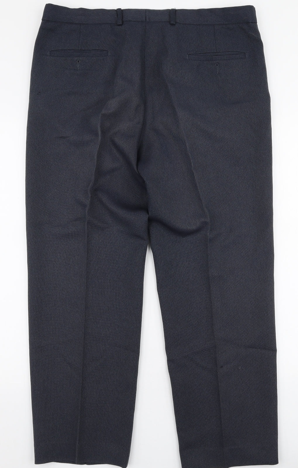 Marks and Spencer Mens Grey  Polyester Trousers  Size 36 in L31 in Regular Zip