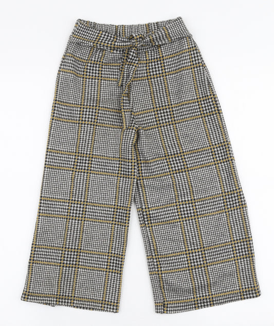 F&F Girls Multicoloured Plaid Polyester Cropped Trousers Size 8-9 Years  Regular Pullover