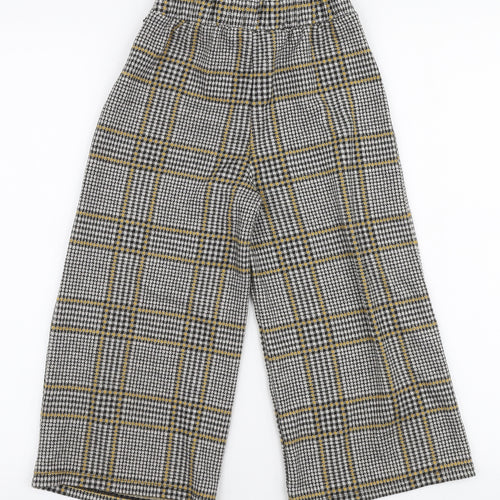 F&F Girls Multicoloured Plaid Polyester Cropped Trousers Size 8-9 Years  Regular Pullover