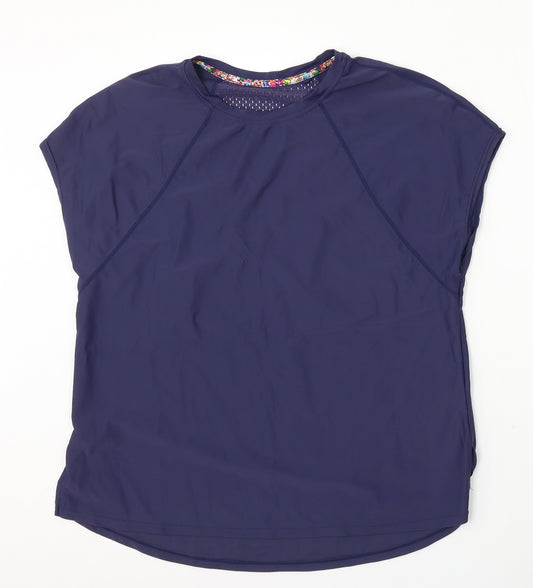 Dunnes Stores Womens Blue  Polyester Basic T-Shirt Size M Round Neck