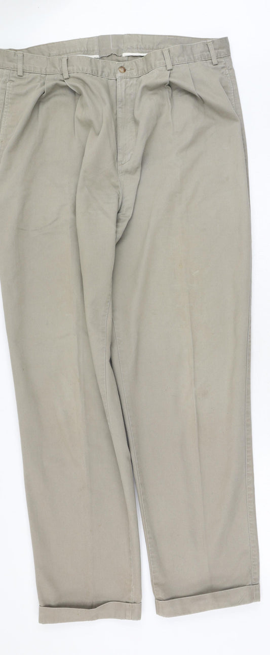 Preworn Mens Beige  Cotton Trousers  Size 34 L38 in Regular
