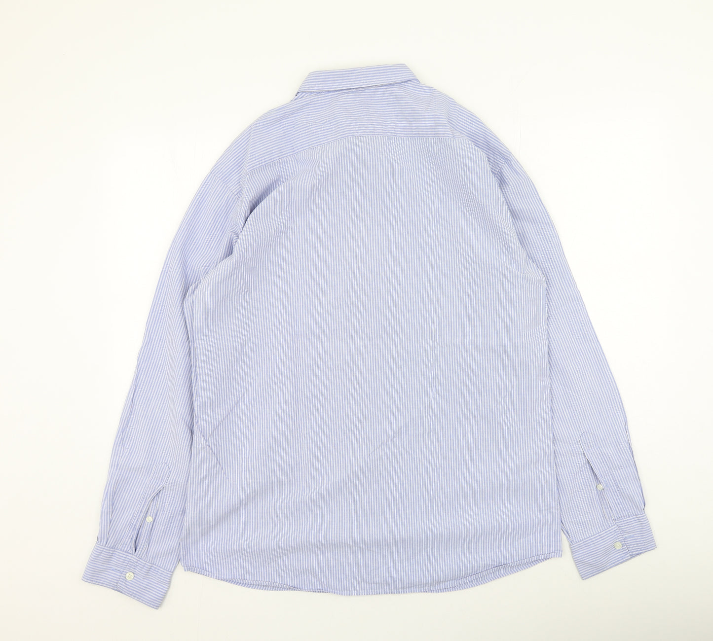 Colorado Mens Blue Striped Cotton  Button-Up Size XL Collared