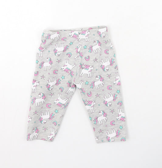 Dunnes Stores Girls Multicoloured  Cotton Pedal Pusher Trousers Size 2-3 Years  Regular  - Unicorn