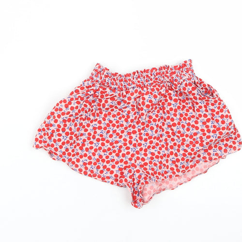 NEXT Girls Red Geometric Viscose Mom Shorts Size 3 Years  Regular  - Cherry Print