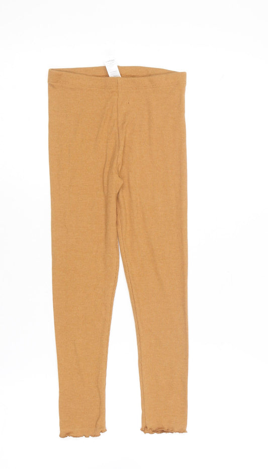 George Girls Brown  Cotton Jogger Trousers Size 7 Years  Regular