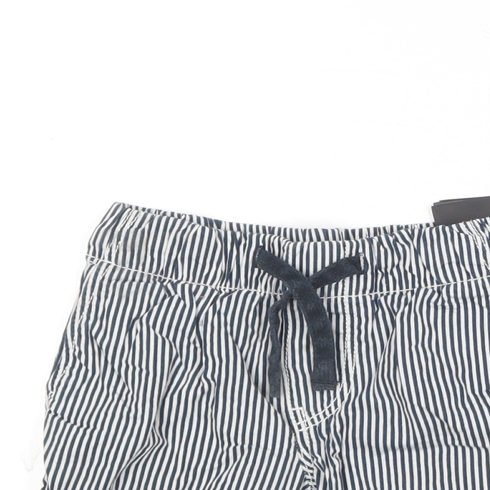 H&M Boys Blue Striped Cotton Cargo Shorts Size 2 Years  Regular