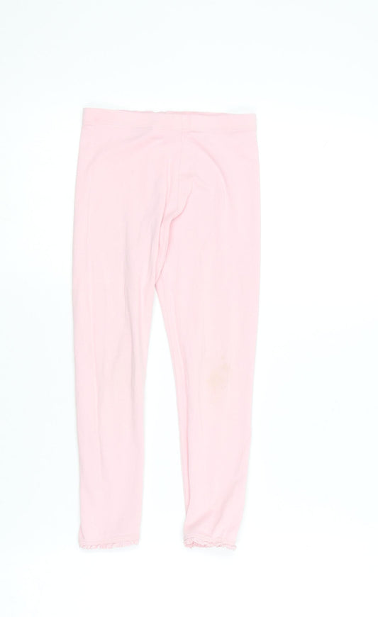 F&F Girls Pink  Cotton Jogger Trousers Size 6-7 Years  Regular