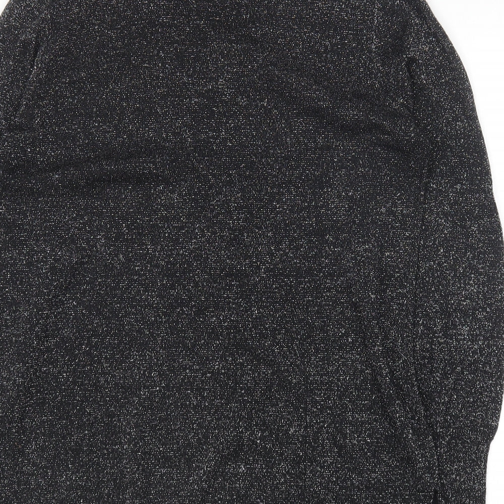 Amaryllis Womens Black  Viscose Basic Blouse Size M Round Neck