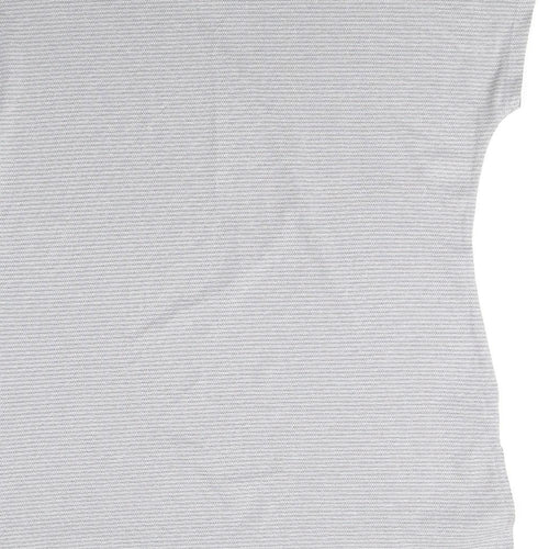 Alfred Dunner Womens Grey  Polyester Basic T-Shirt Size S Round Neck Pullover