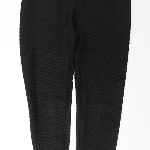 SheIn Womens Black  Polyester Pedal Pusher Leggings Size L L26 in
