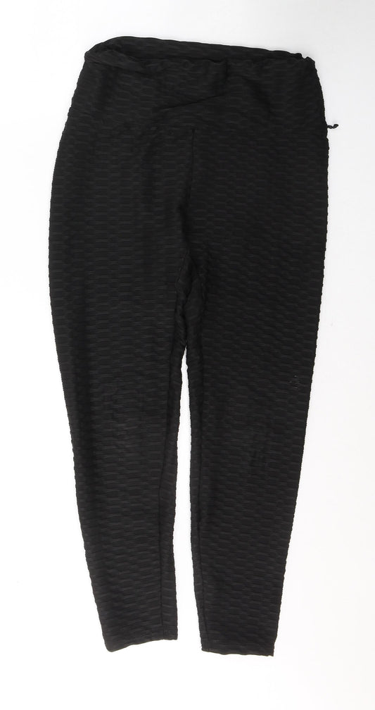 SheIn Womens Black  Polyester Pedal Pusher Leggings Size L L26 in