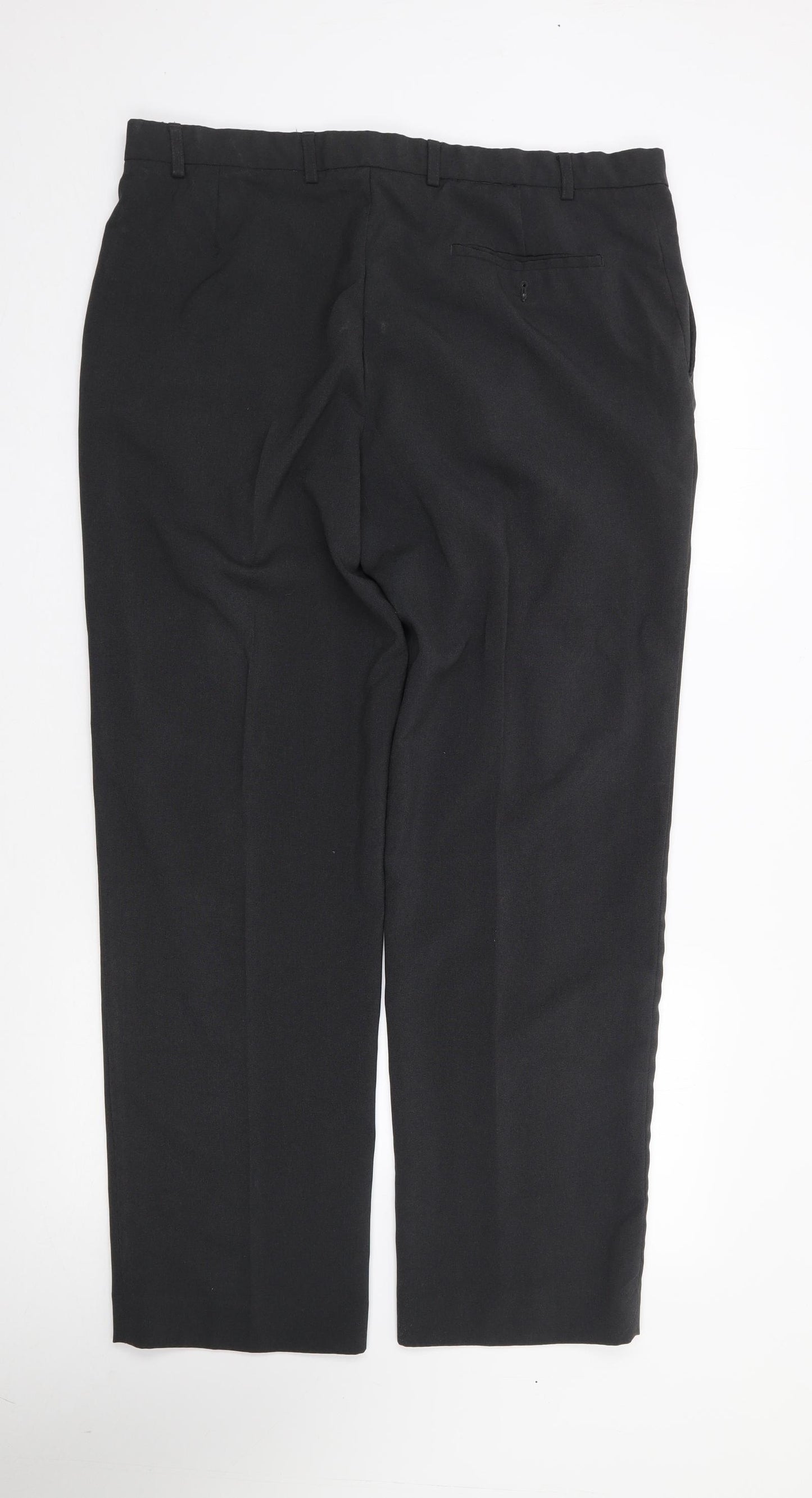 BHS Mens Grey  Polyester Trousers  Size 38 L31 in Regular Zip
