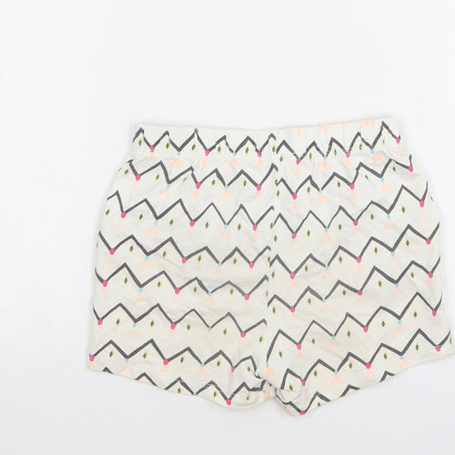 Matalan Girls Beige Striped Cotton Sweat Shorts Size 5-6 Years  Regular