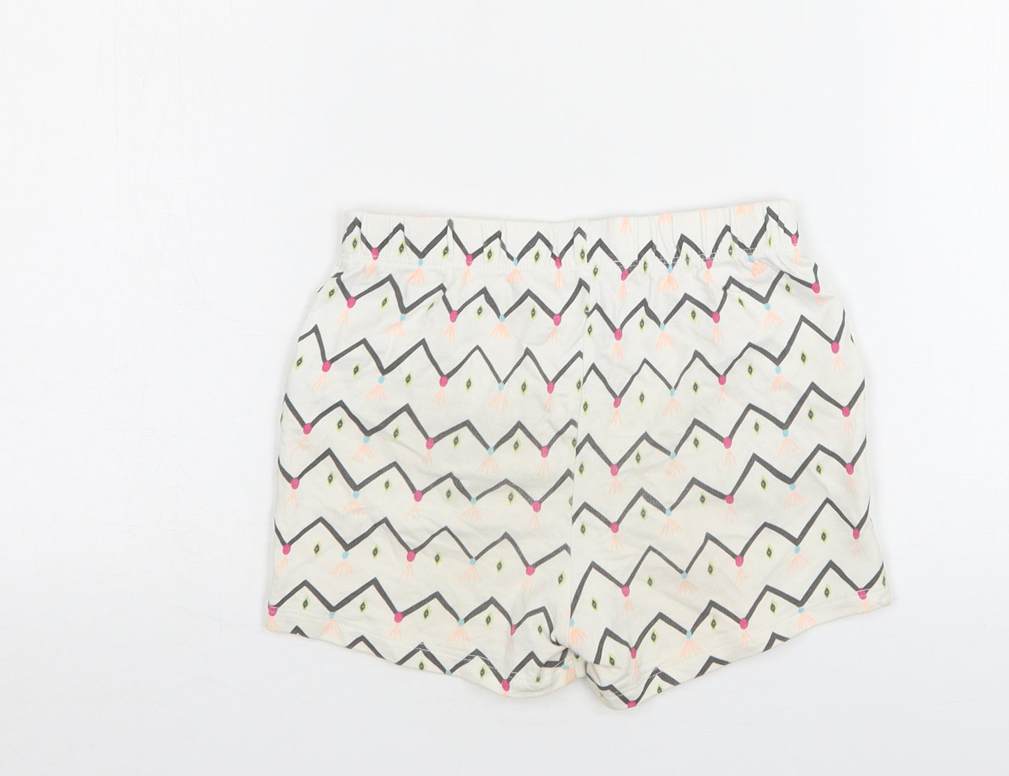 Matalan Girls Beige Striped Cotton Sweat Shorts Size 5-6 Years  Regular